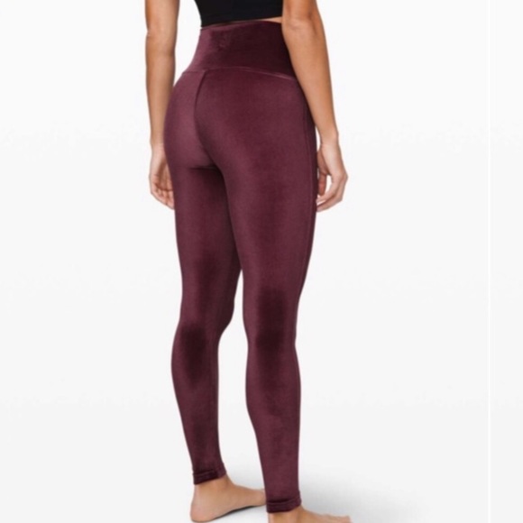 🆕 Lululemon 12 Velvet Wunder Lounge Tights High Rise Garnet Red NWT 28” length - Picture 12 of 13